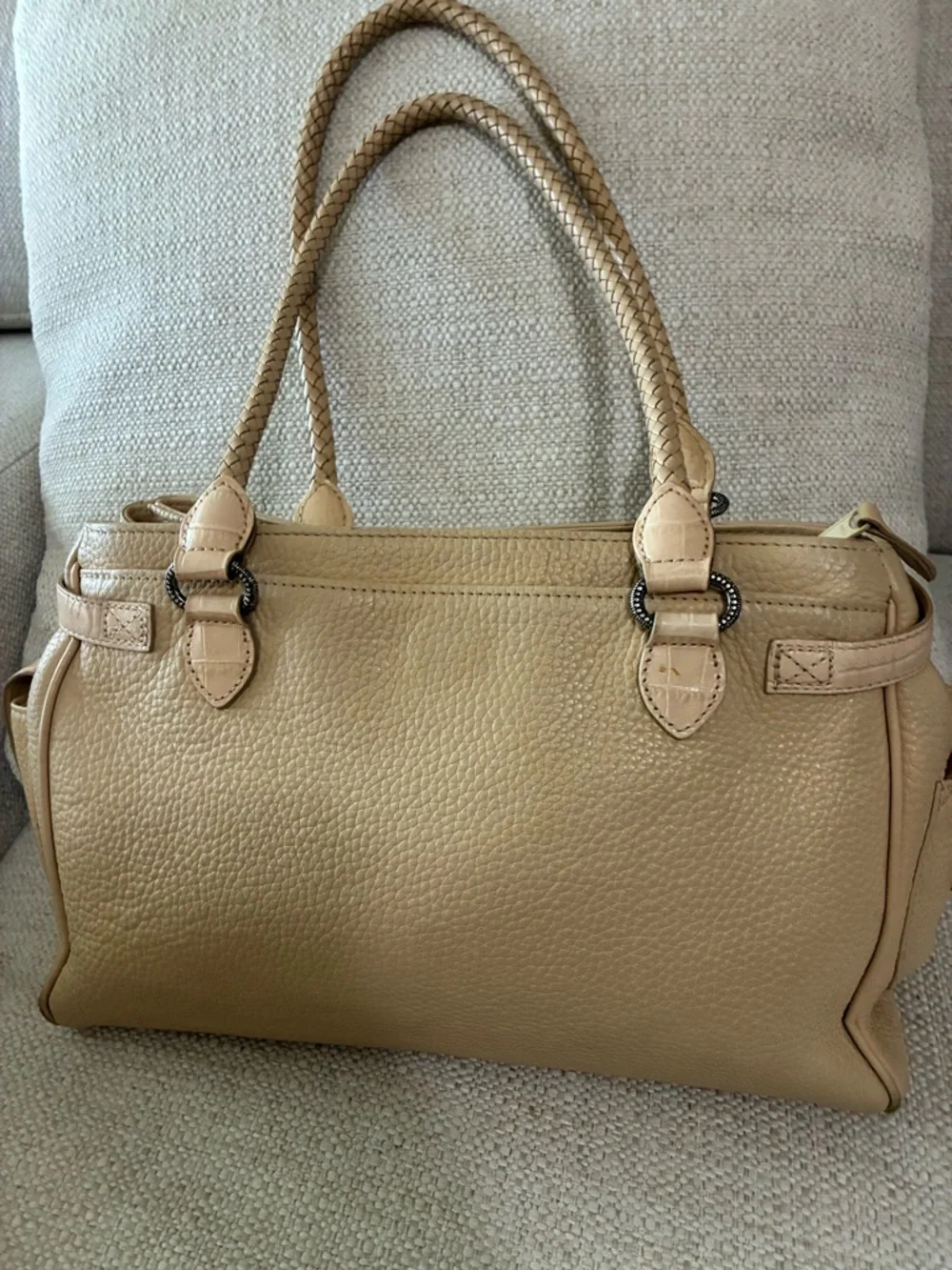 VINTAGE BRIGHTON
BEIGE PEBBLED LEATHER HANDBAG - Picture 3 of 14